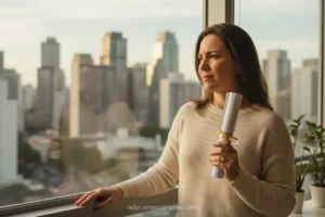 Mulher pensativa em São Paulo, buscando advogado para divórcio.