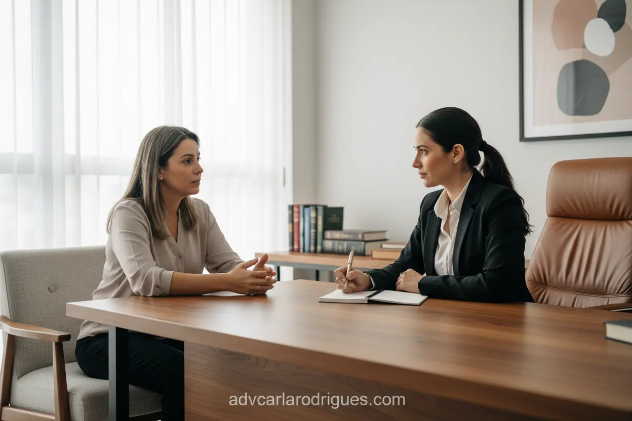 Advogada para Divorciar em São Paulo conversando com cliente