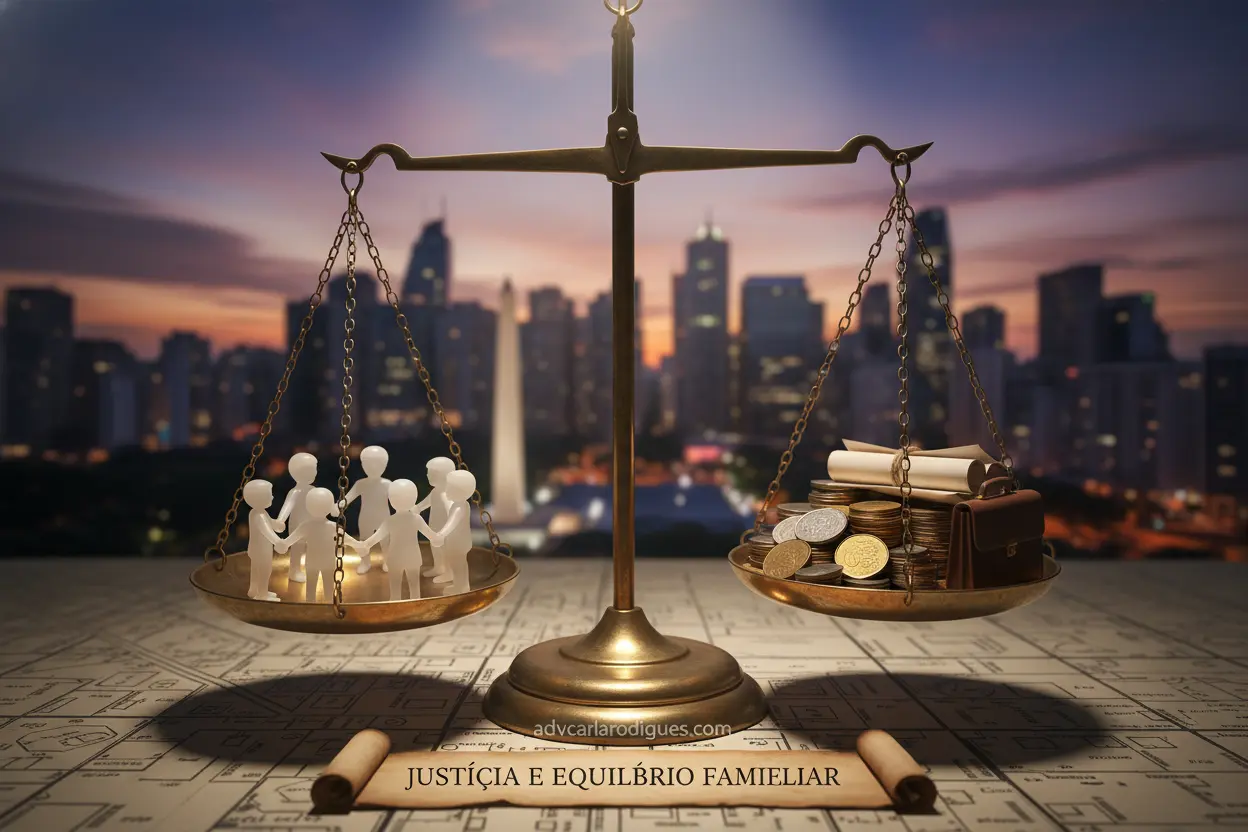 Balança representando guarda e partilha de bens