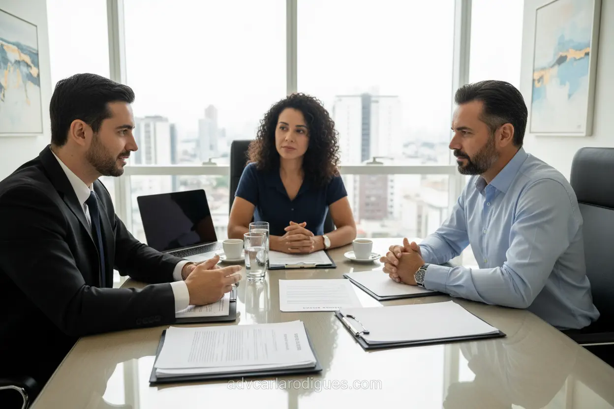 Advogado explicando partilha de bens em divórcio com separação total de bens