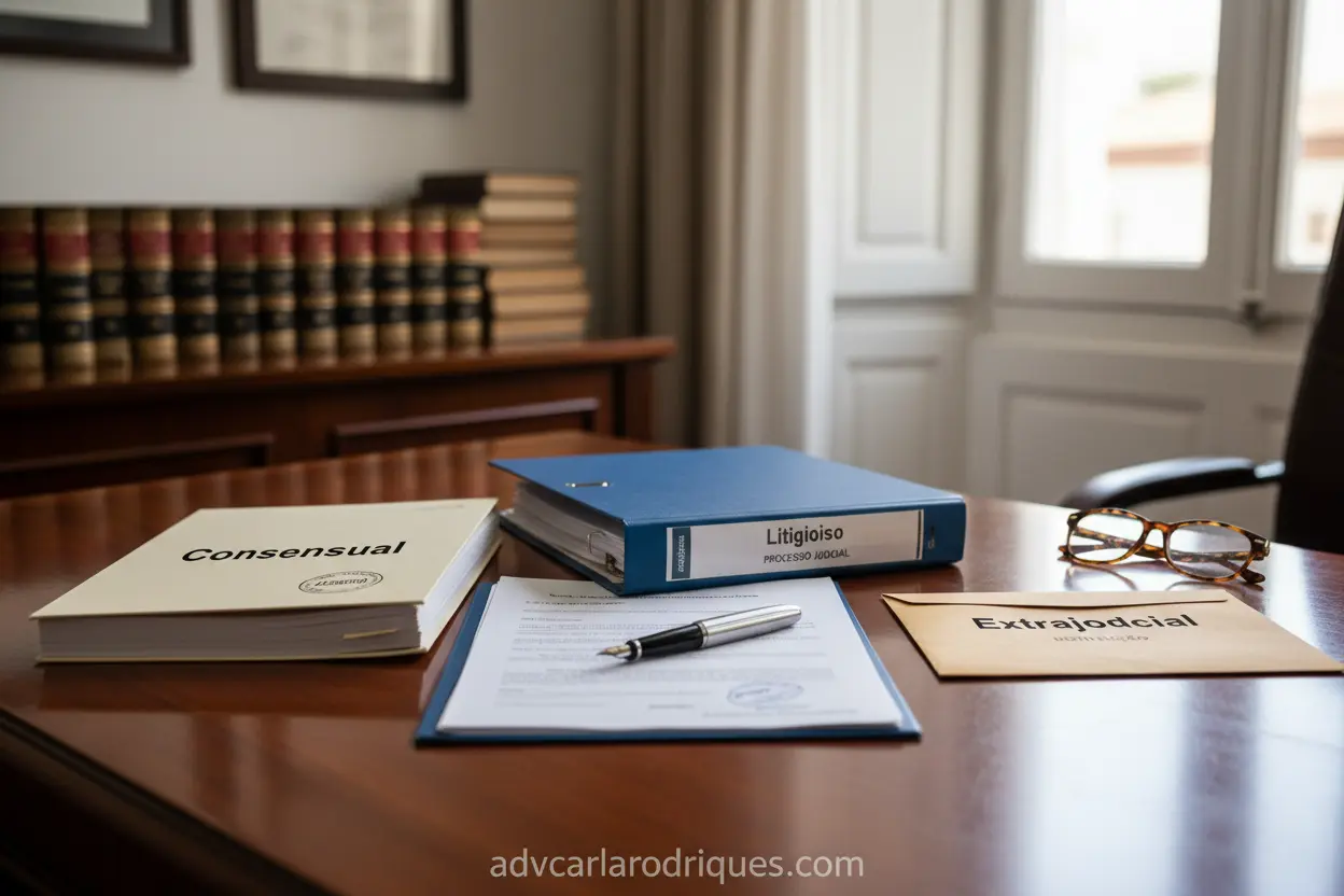 Documentos de divórcio consensual, litigioso e extrajudicial