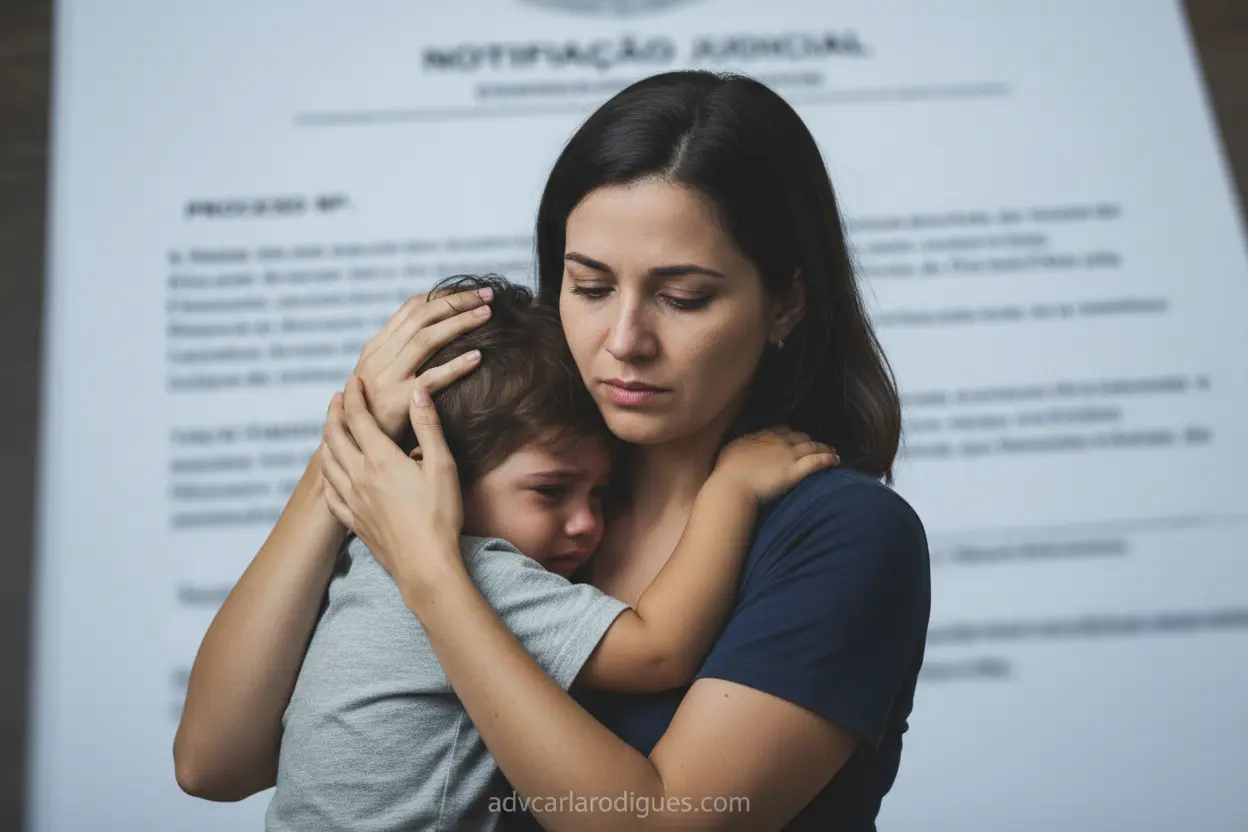 Consequências da Falta de Pagamento Mãe e filho preocupados com pensão não paga