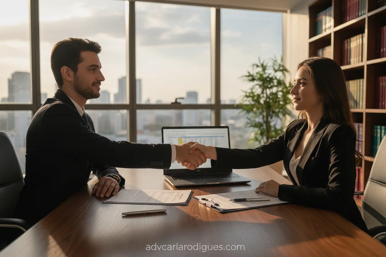 Pessoas fazendo um acordo para regularizar o que acontece se atrasar a pensão alimentícia