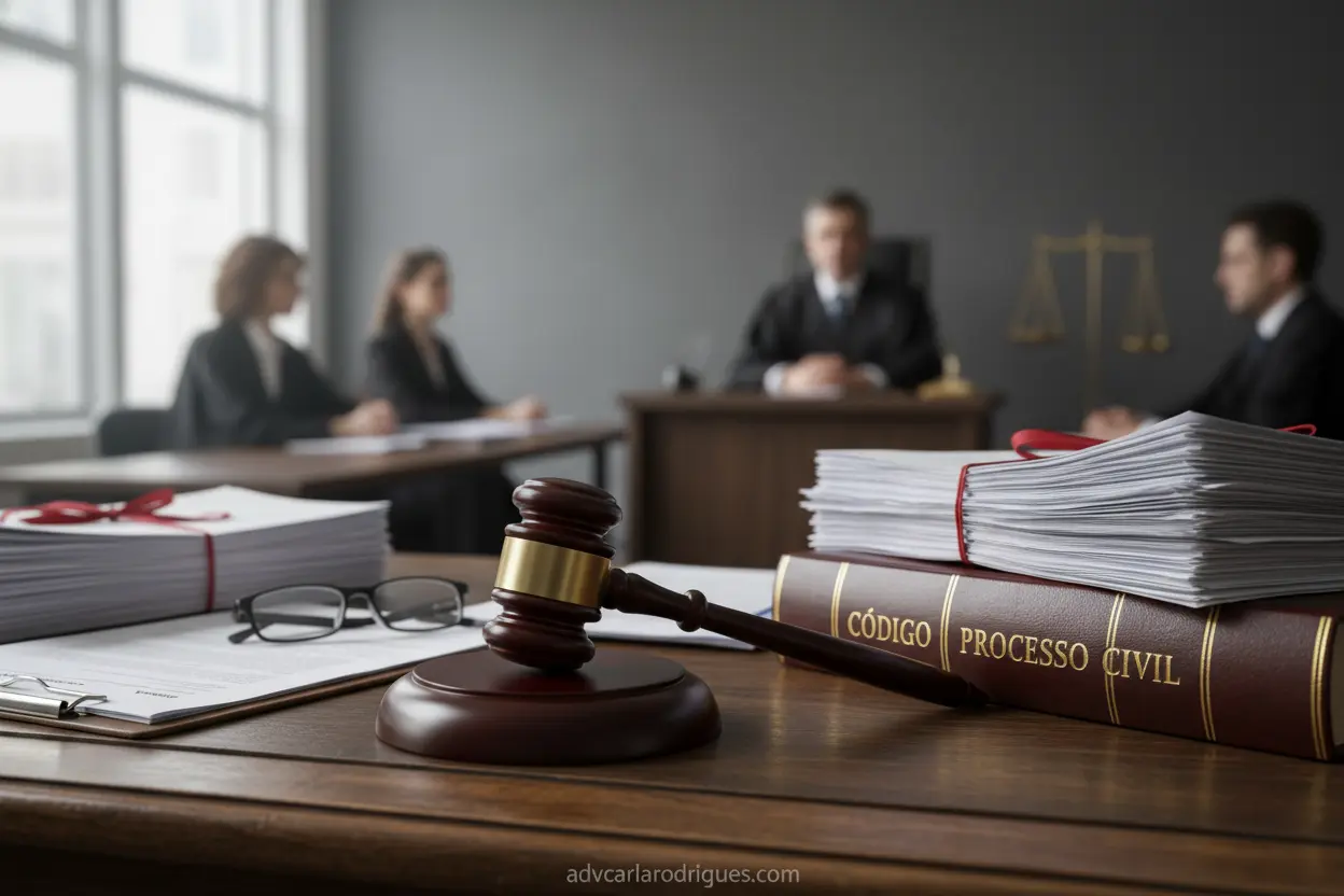 Gavel em tribunal para processo de pensão
