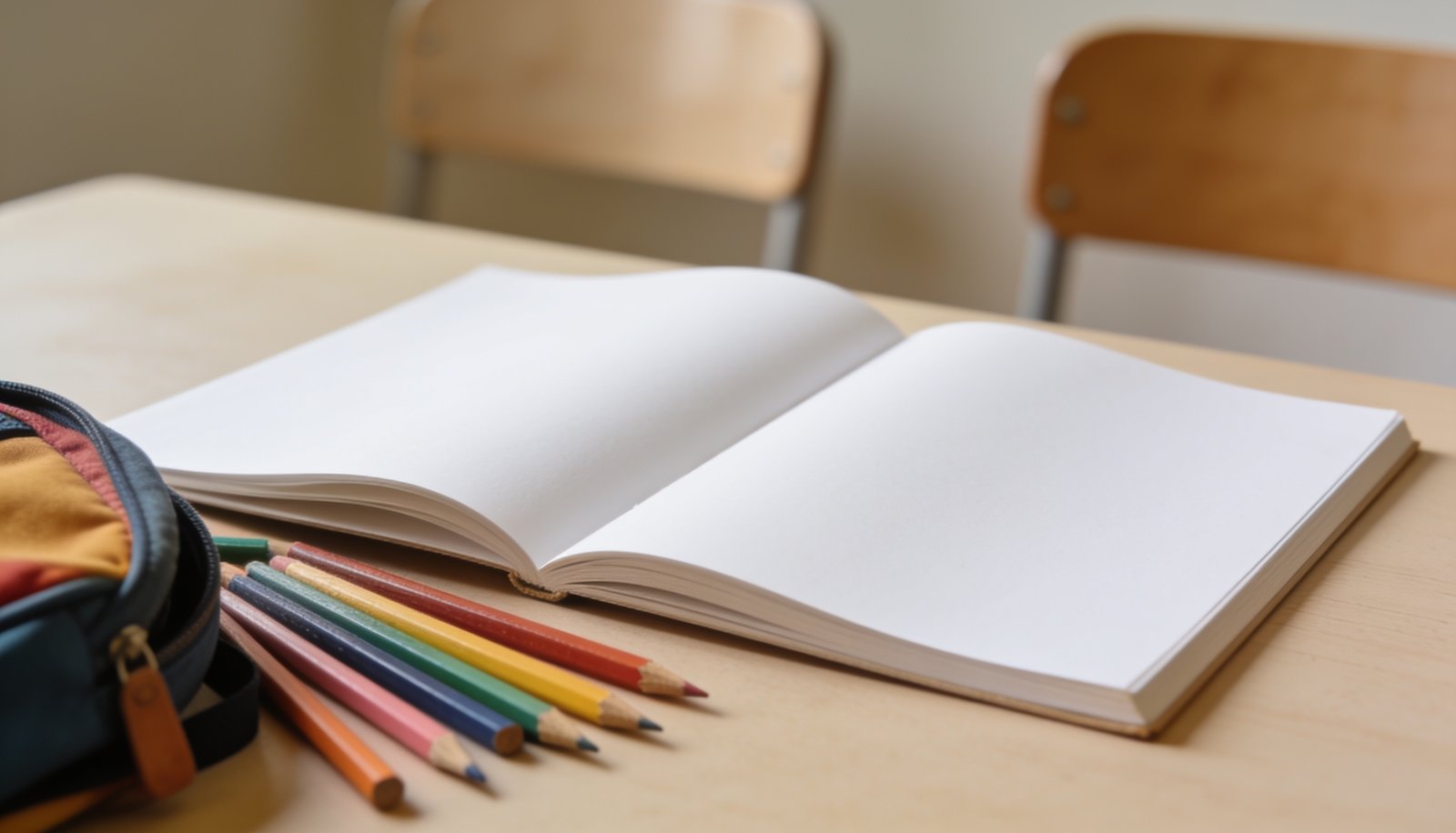 Caderno e materiais escolares para organizar informações em caso de guarda de filhos